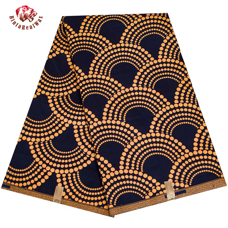 Sewing Batik - BintaRealWax แอฟริกันผ้ารูปแบบพัดลมอังการาโพลีเอสเตอร์ตาข่ายปะทะตาข่ายสำหรับเย็บพิมพ์ขี้ผึ้งวัสดุโดย Yard Designer FP6390