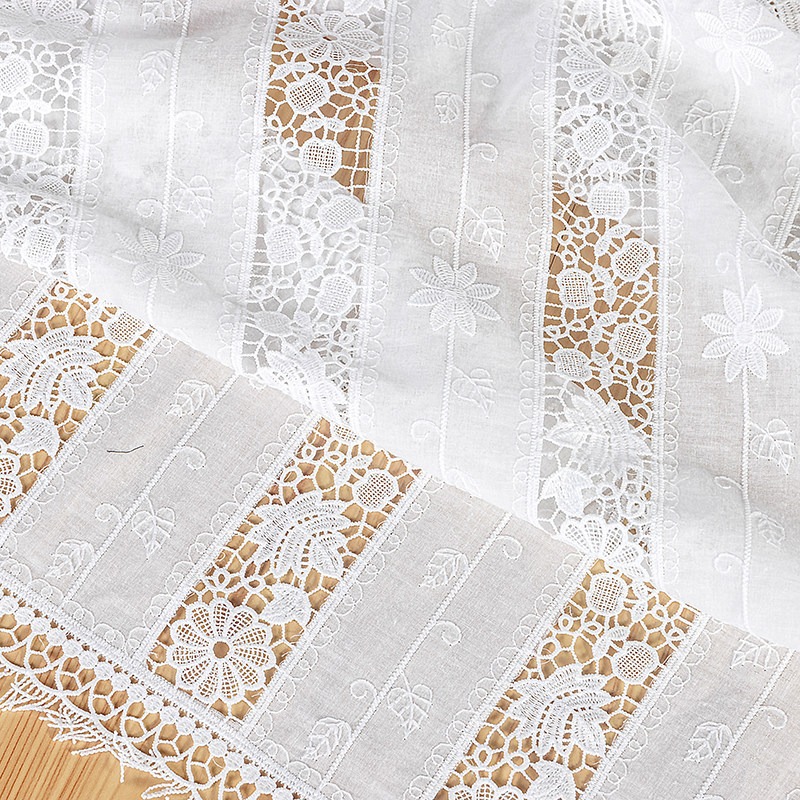 Sewing Thread In Textile - ผ้าลูกไม้ปักลายขอบฝ้ายใหม่ พร้อมด้ายไหมนม สำหรับเสื้อผ้า สิ่งทอในบ้าน และอุปกรณ์ตัดเย็บ