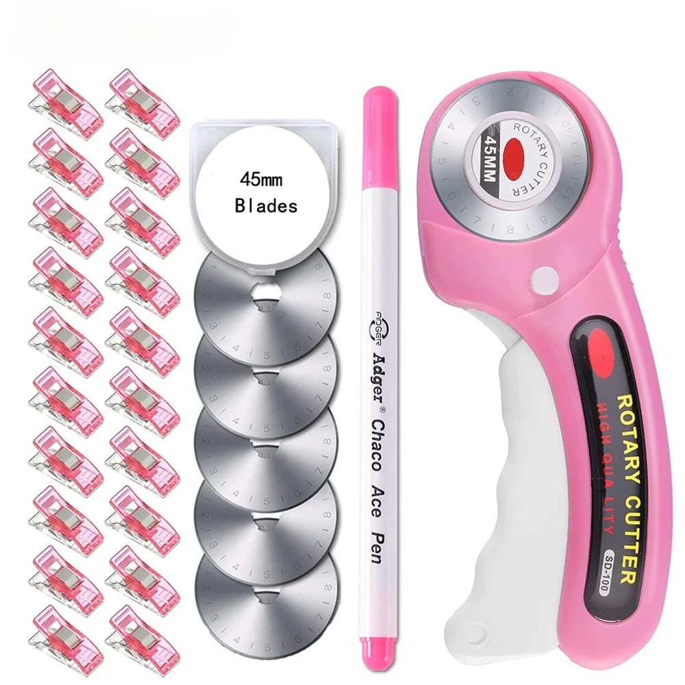 Rotary Cutter Fabric - เครื่องตัดแบบหมุนขนาด 5 มม. พร้อมใบมีดสำรอง 5 ชิ้น