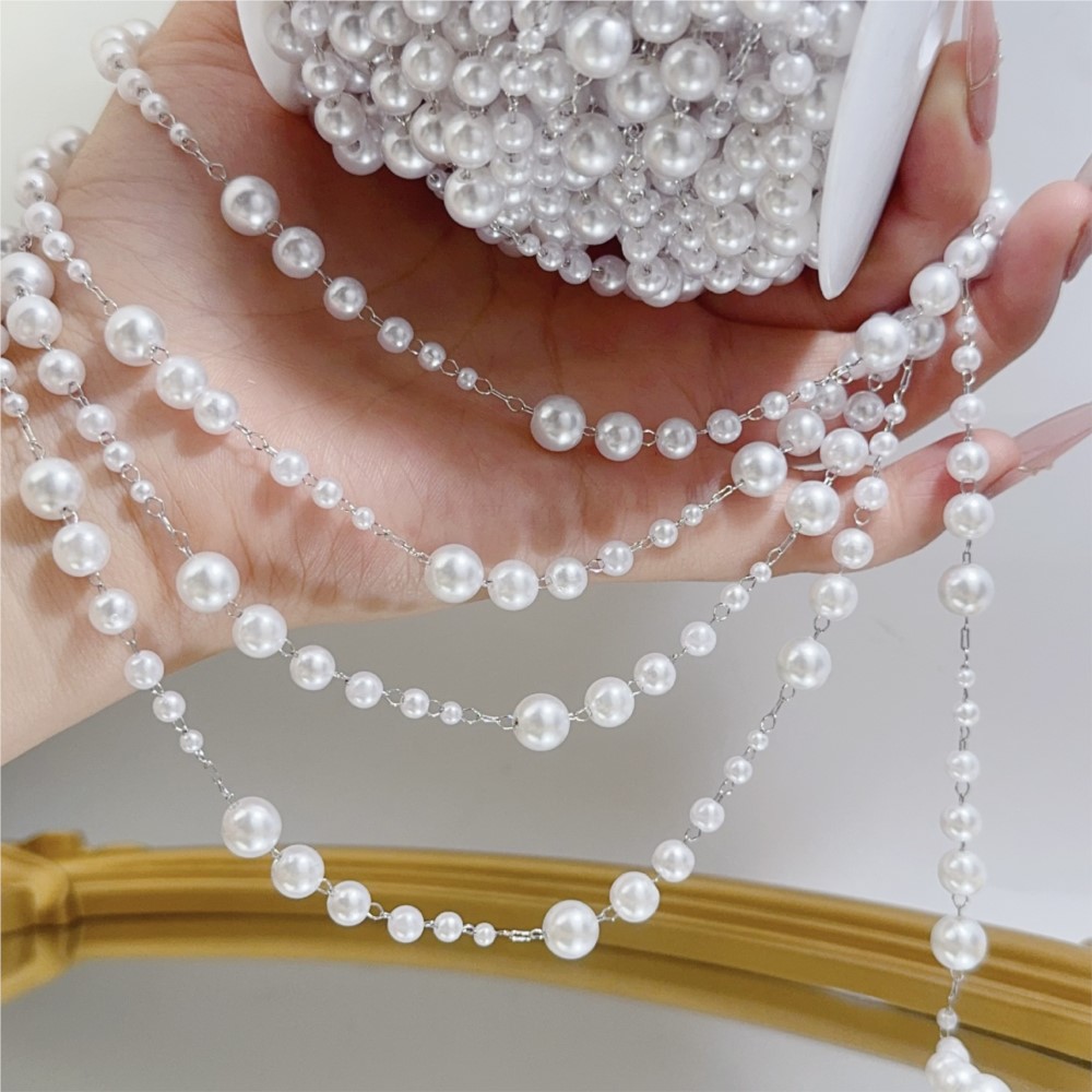 ลูกปัดมุกเทียมขนาด 1 เมตร 3-8  - Sewing Production บทวิจารณ์และราคา