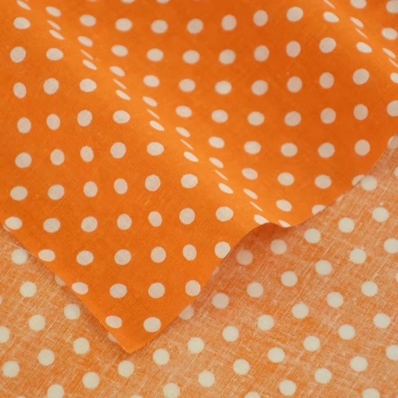 ผ้าคอตตอนพิมพ์ลายจุดสีส้มสีขาว - Sewing And Textile บทวิจารณ์และราคา