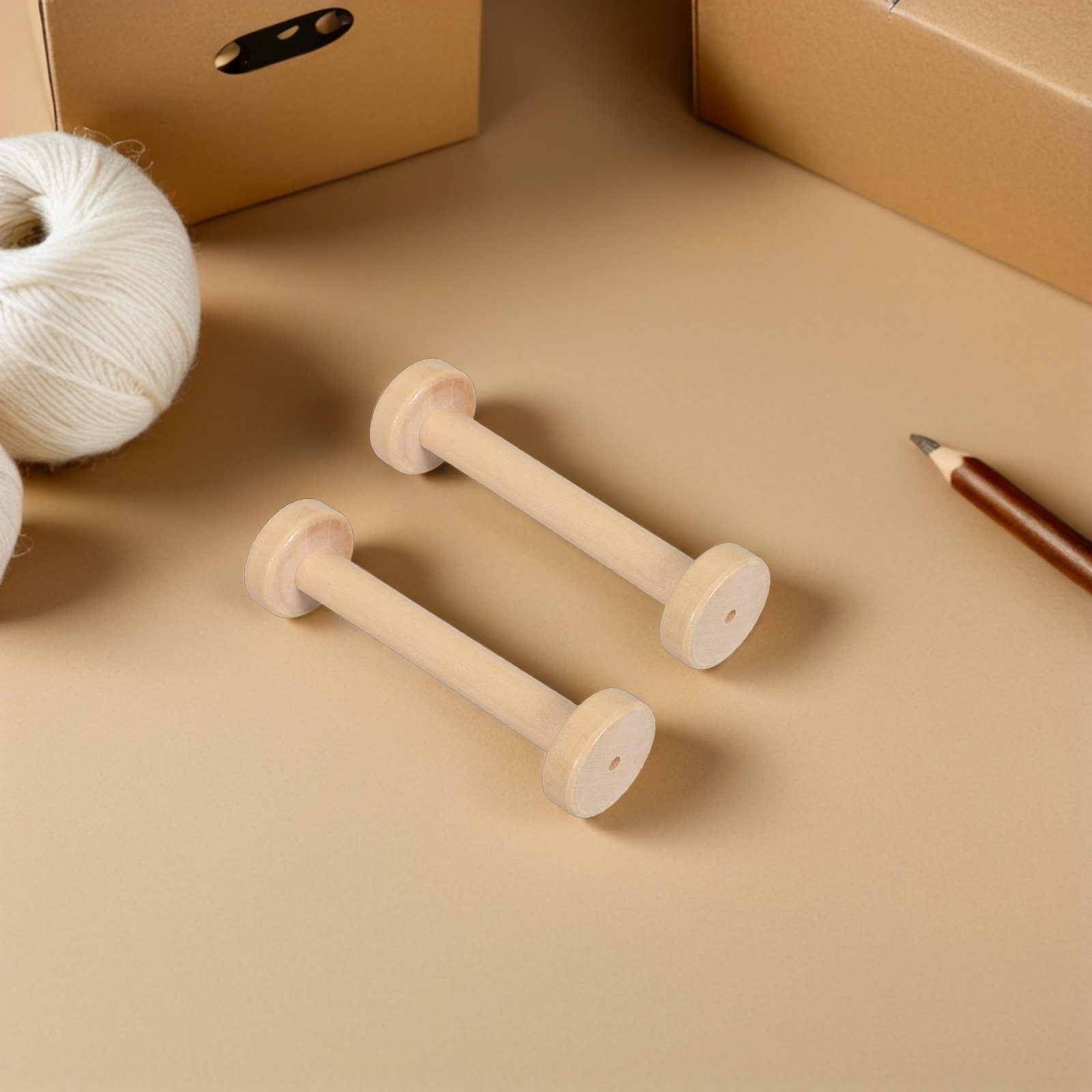 แกนม้วนไม้ 5 ชิ้น แบบธรรมชาติ  - Sewing And Textile บทวิจารณ์และราคา