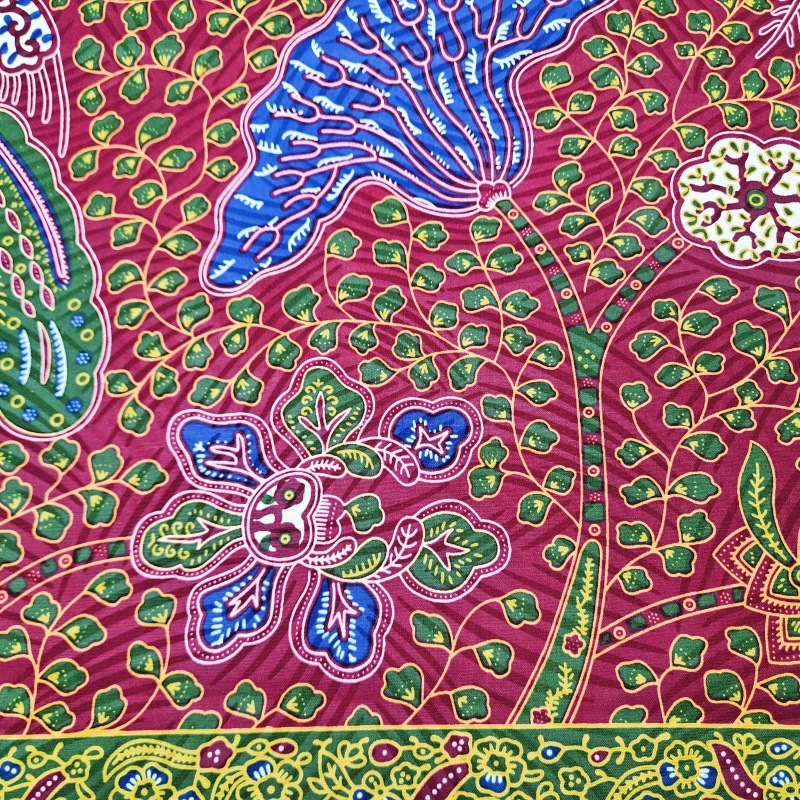 ผ้าบาติกแอฟริกันสีแดงพิมพ์ลายใ - Sewing Batik บทวิจารณ์และราคา