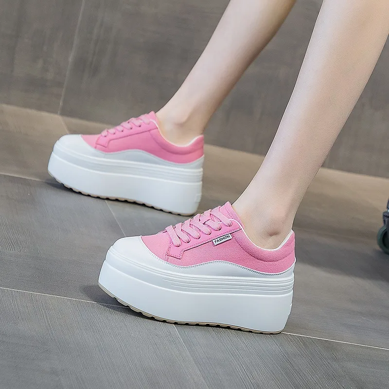 8 ซม.ใหม่ผ้าใบของแท้หนังผู้หญิ - Sewing New บทวิจารณ์และราคา