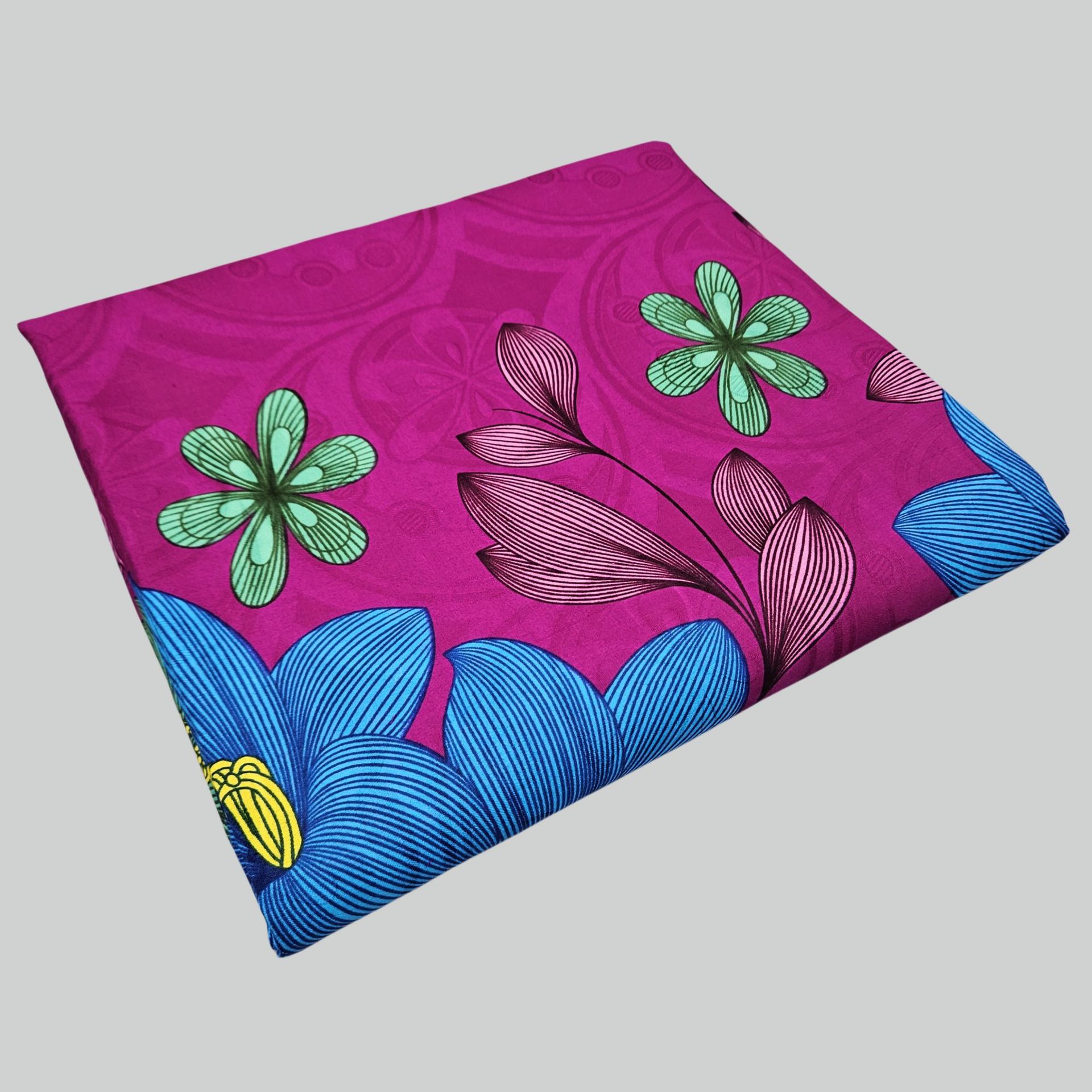 ผ้าพิมพ์ลายดอกไม้บนผ้าฝ้ายสีม่ - Sewing Batik บทวิจารณ์และราคา