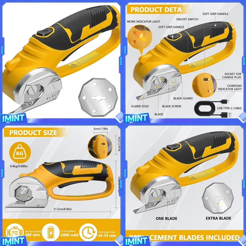 กรรไกรไฟฟ้าไร้สาย 2000mAh เครื - Rotary Cutter Fabric บทวิจารณ์และราคา
