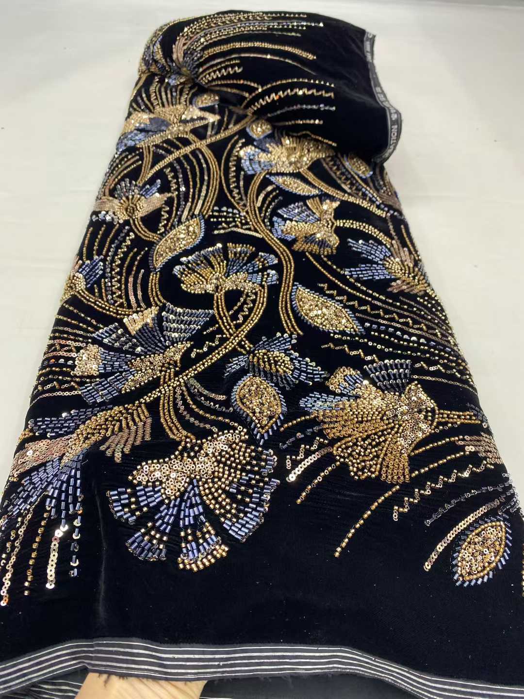 ผ้าลูกไม้กำมะหยี่แอฟริกันแบบให - Sewing Velvet Fabric บทวิจารณ์และราคา