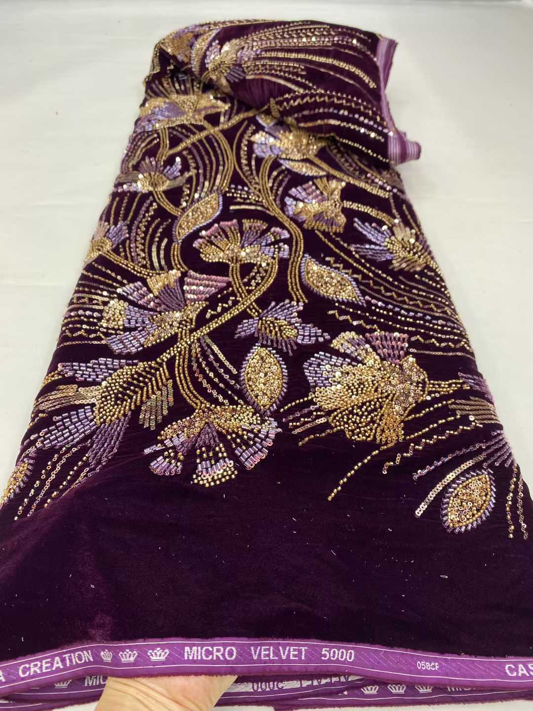 ผ้าลูกไม้กำมะหยี่แอฟริกันแบบให - Sewing Velvet Fabric บทวิจารณ์และราคา