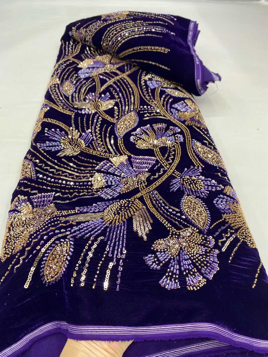 ผ้าลูกไม้กำมะหยี่แอฟริกันแบบให - Sewing Velvet Fabric บทวิจารณ์และราคา