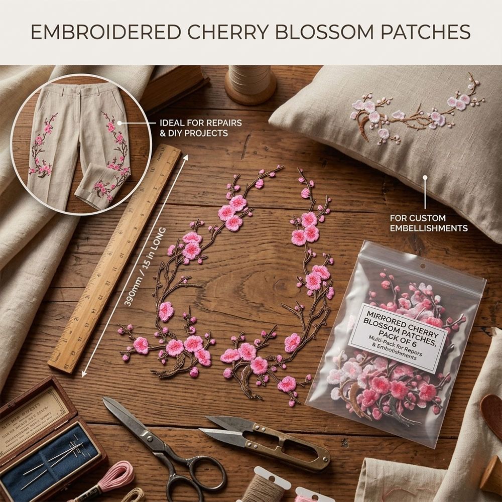 แผ่นปะลายดอกซากุระแบบ DIY สำหร - Sewing And Textile บทวิจารณ์และราคา