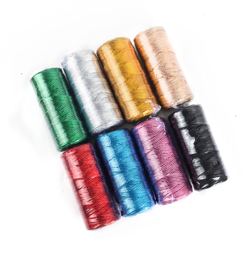 เชือกถักเส้นไหมสีทองและสีเงินม - Sewing Thread In Textile บทวิจารณ์และราคา