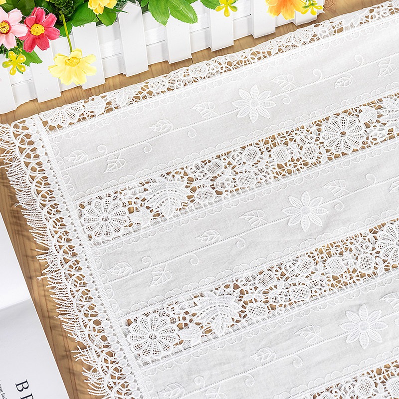 ผ้าลูกไม้ปักลายขอบฝ้ายใหม่ พร้ - Sewing Thread In Textile บทวิจารณ์และราคา